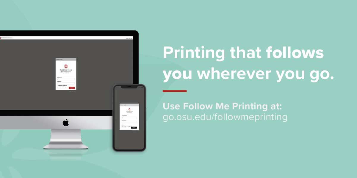 Follow Me Printing web banner with text "Printing that follows you wherever you go"