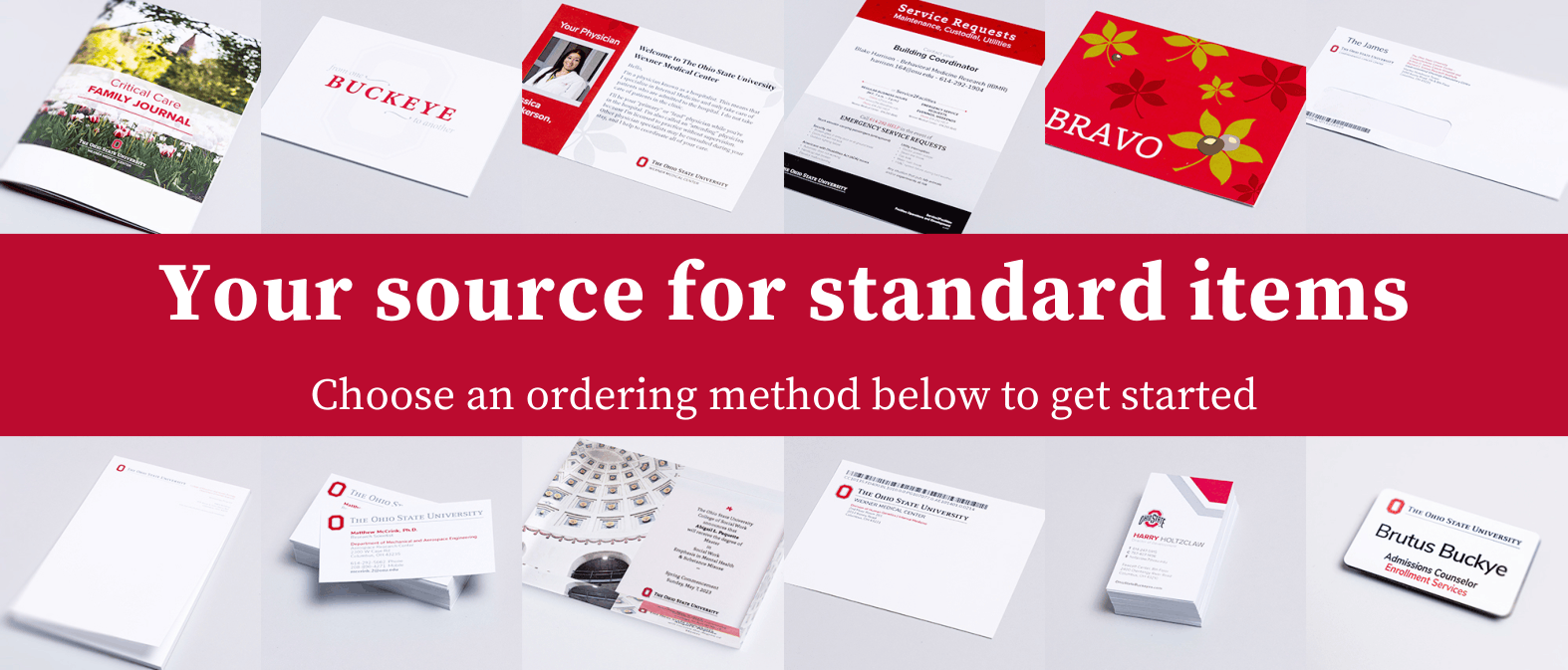 A collage of printed items