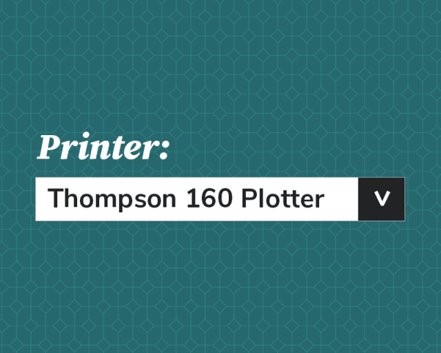 dropdown menu with text Thompson 160 Plotter