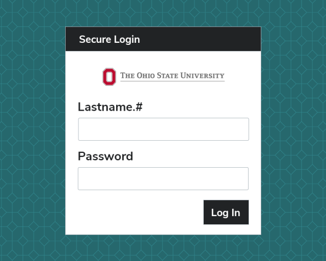 Graphic showing log in screen with username and password fields 