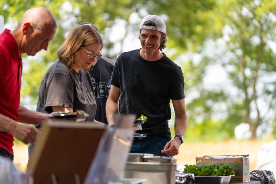 people preparing to eat